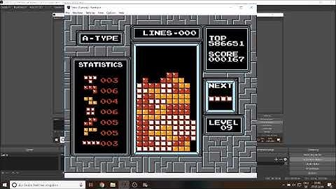 [NES Tetris] 3 tetrises in a row (level 9)