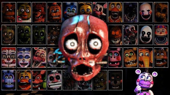 Ultimate FNAF World Night - All Jumpscares (Adventure Animatronics Mod) 