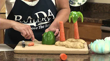 Luau Party Vegetable Arrangement - How to Make a Hawaiian Garnish | RadaCutlery.com