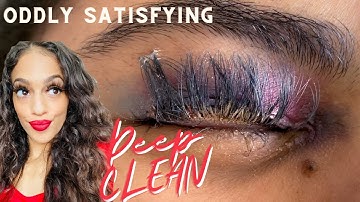 Eyelash Extensions  cleaning *Oddly Satisfying*