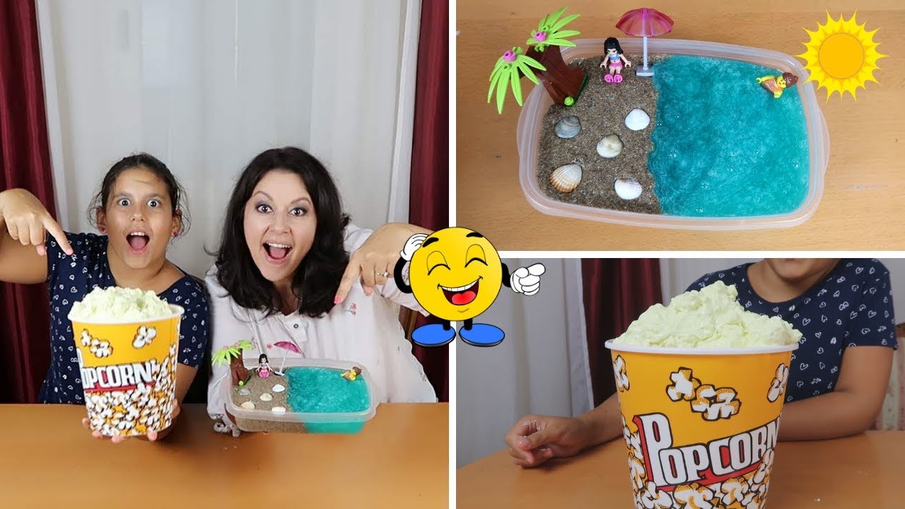 TENGERPART ÉS POPCORN SLIME! | EZT HOGY HOZZUK ÖSSZE?