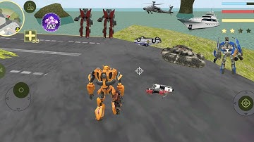 Rise Of Steel || Yellow Robot Fight on Seashore || Helicopter Destroy City - Android Gameplay HD