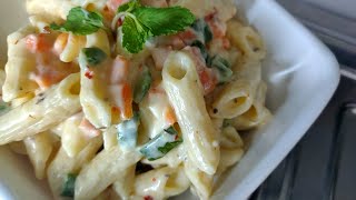 white sauce pasta l cheesy creamy pasta recipe | pasta recipe  #cookingrushwithrushda