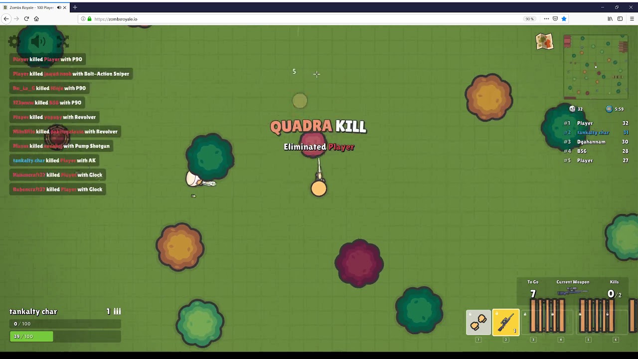 tankalty char 45 kills weapons race zombs.royale