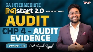 CA Inter CHP 4 - Audit Evidence | January 26 Exams Lec 7 | Audit | CA Kapil Goyal |SPC