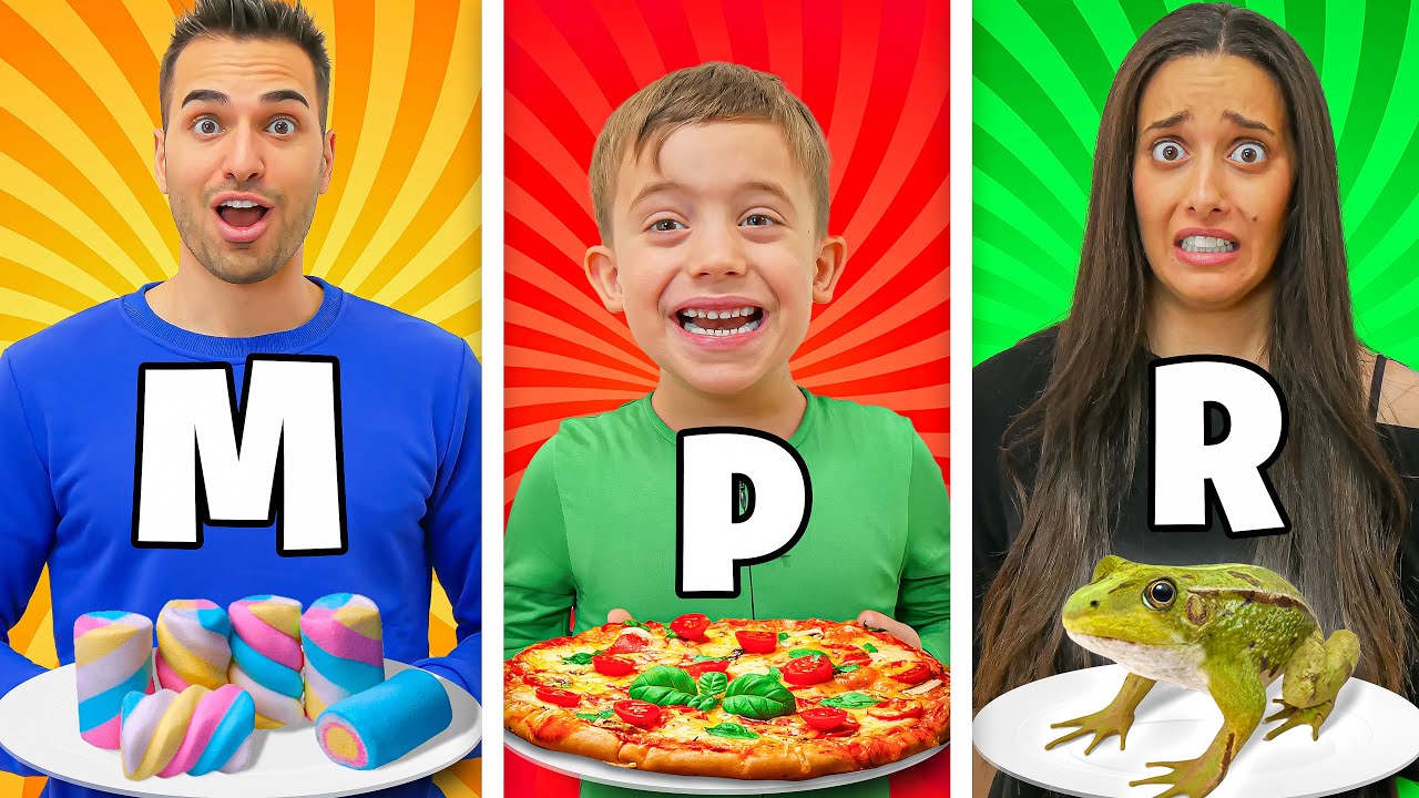 MANGIAMO SOLO CIBO DELLA PRIMA LETTERA DEI NOSTRI NOMI CON IL BIMBO