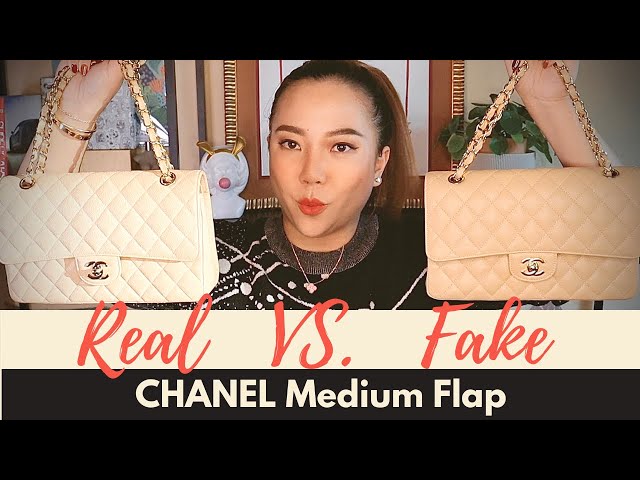 REAL vs. FAKE] CHANEL Medium Classic Flap SUPER-FAKE Detail Comparison
