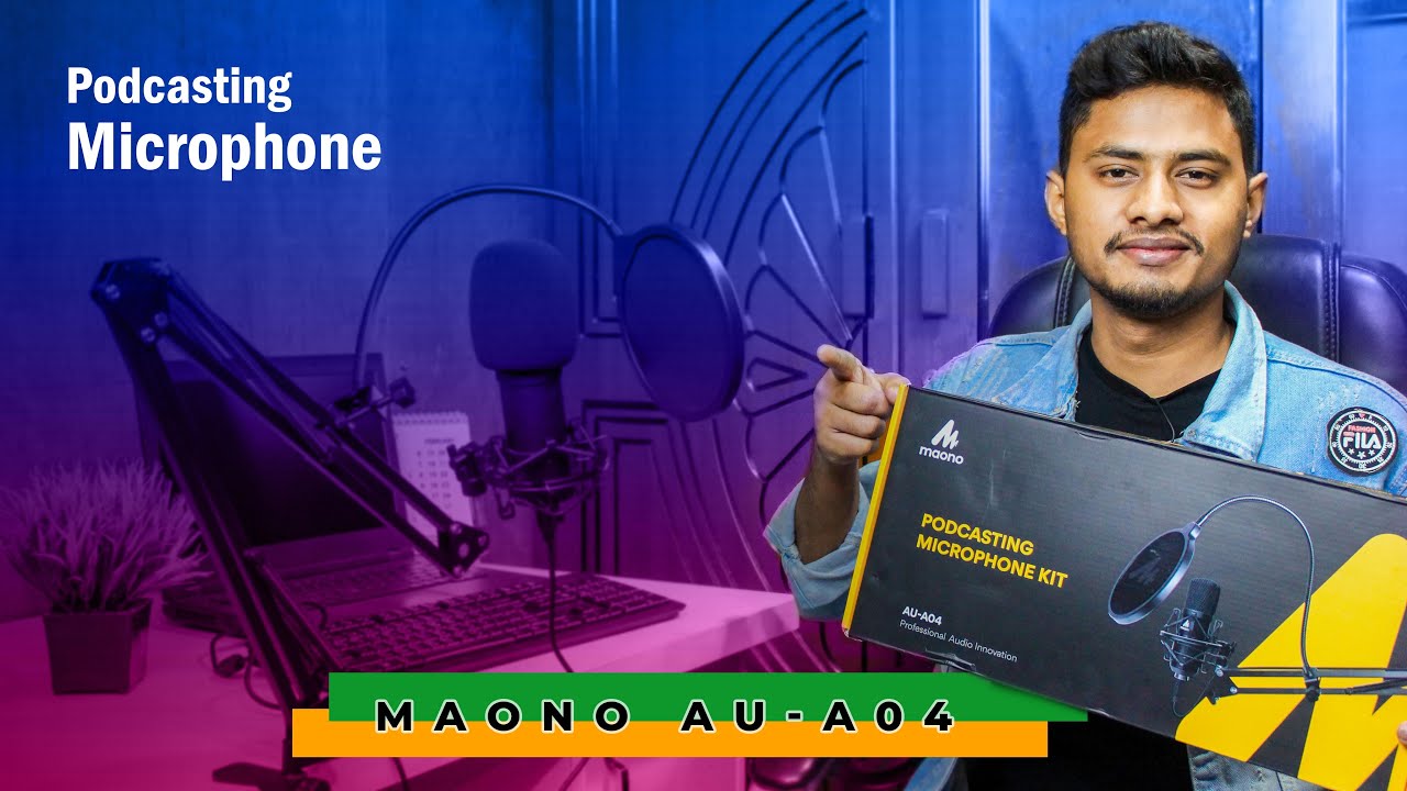 Podcasting Microphone || Maono Au-A04 Unboxing and review & setup || Design21