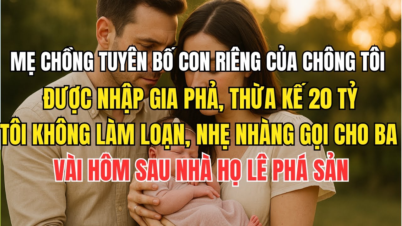Mẹ chồng tuyên bố con riêng của chông tôi được nhập gia phả, thừa kế 20 tỷ  tôi không làm loạn...