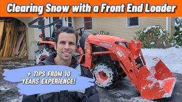 How to Clear Snow with a Tractor Front End Loader - Kubota B2601 / B2620 / B2401 / B2301 - B Series
