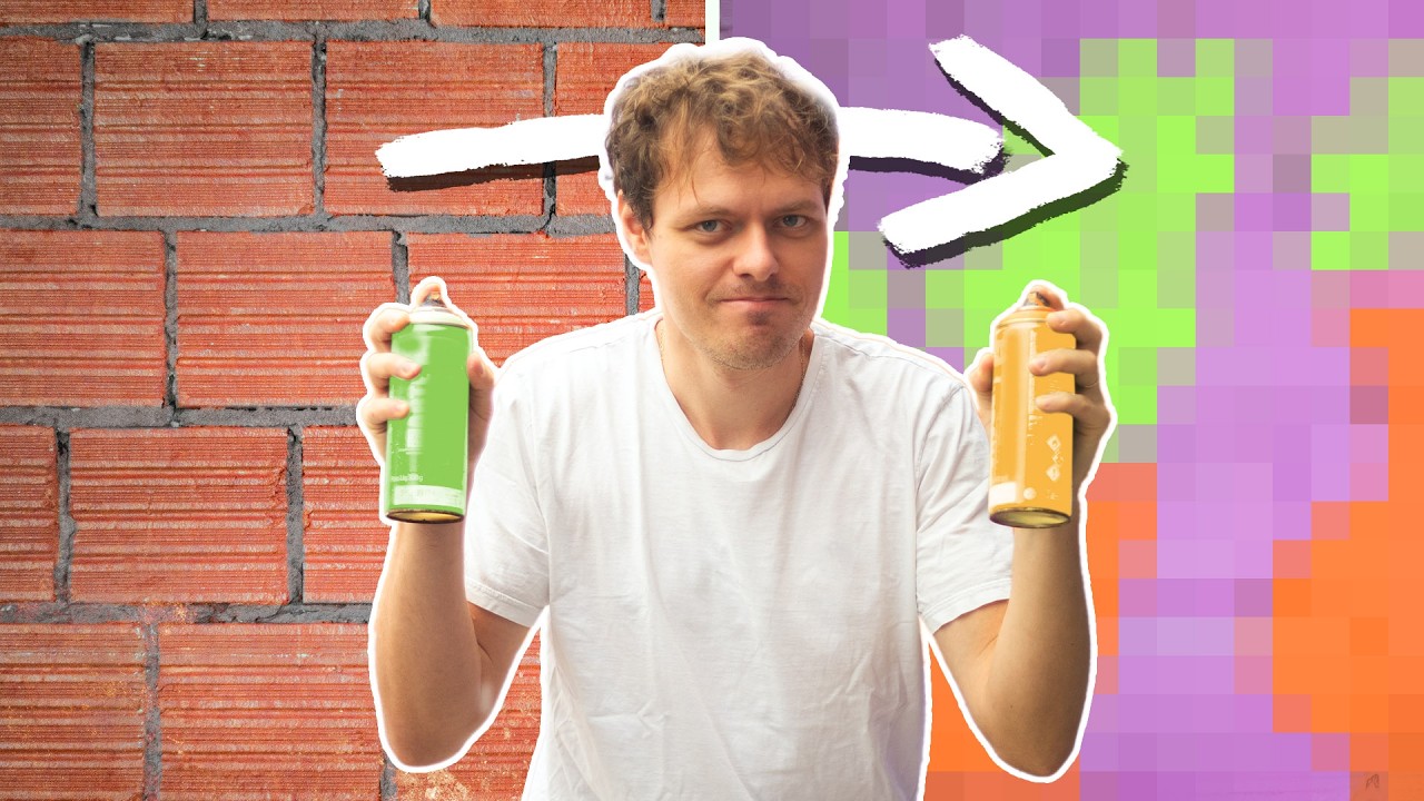 My neighbor built a UGLY wall, so I PAINTED a mural over it