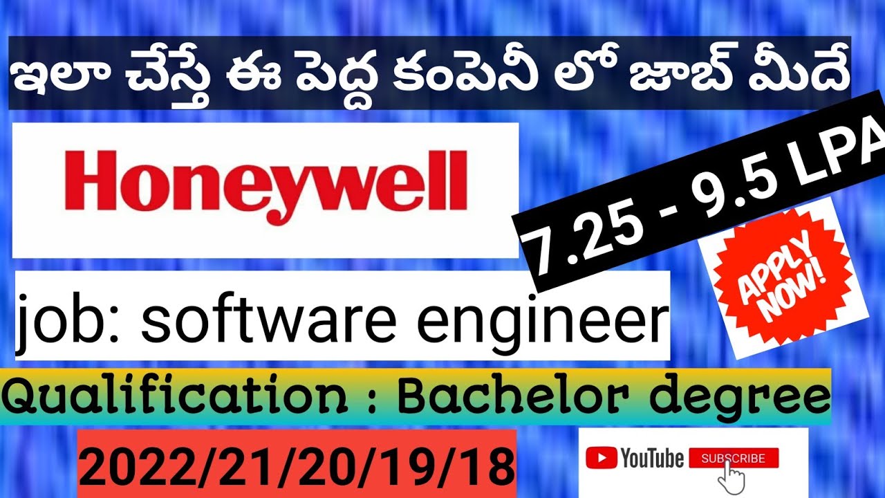 Honeywell Software engineer I work from home jobs Free jobs