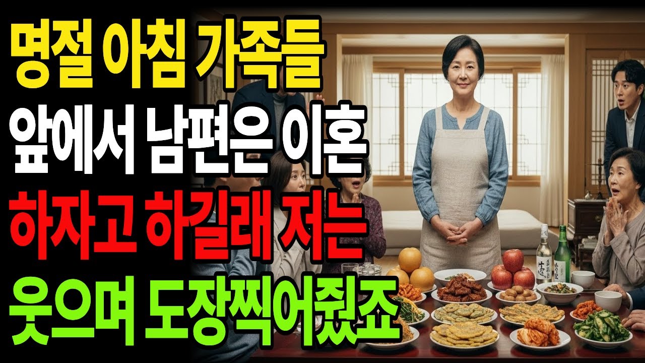 명절아침 가족들 앞에서 남편은 이혼하자고 하길래 저는 웃으며 도장찍어줬죠