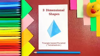 Coloring 3D Shapes #fun #drawing #coloring #pencilcolors #tetrahedron #pyramid #blue