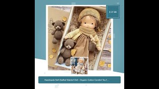 Handmade Soft Stuffed Waldorf Doll - Organic Cotton Comfort Toy for Children