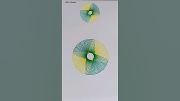 drawing spirograph art with dark green and yellow colors #shorts #art #asmr