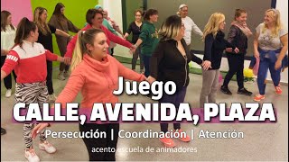 Juego 𝐂𝐀𝐋𝐋𝐄, 𝐀𝐕𝐄𝐍𝐈𝐃𝐀, 𝐏𝐋𝐀𝐙𝐀. Persecución | Orientación espacial | Dinámica de Grupo | Campamento