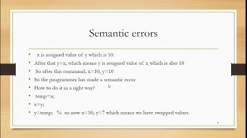 Syntax and Semantic Errors