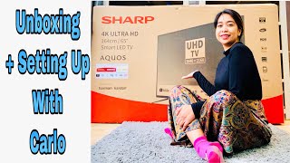 Unboxing Sharp TV 65 inches | Assembling + Setting UP with my lad | Bonding Moment