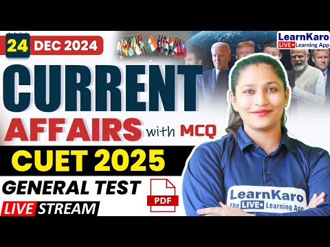 CUET 2025 Static GK | December Month Current Affairs | Lakshay Batch ...