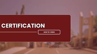 STUDENT PORTAL: CERTIFICATION