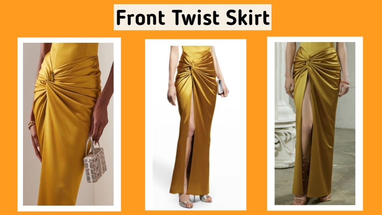 Как сделать юбку с узлом спереди или закруткой | Раскрой и пошив юбки с закруткой спереди