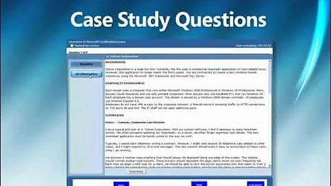 Microsoft Certification Exam Demo. Case Study Questions. Chapter 5 v4a