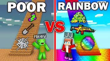 Mikey POOR vs JJ RICH Stairs Survival Battle in Minecraft! - Maizen