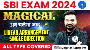 SBI PO & Clerk 2024 | Puzzle Reasoning | Linear Arrangement Reasoning | by Arpit Sir