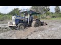 swaraj 744 XT tractor stuck in mud and mahindra arjun 555 tractor pulled