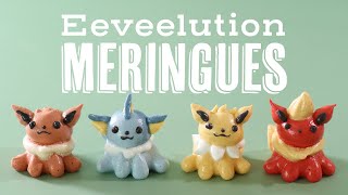 Eevee, Vaporeon, Jolteon, and Flareon Meringues