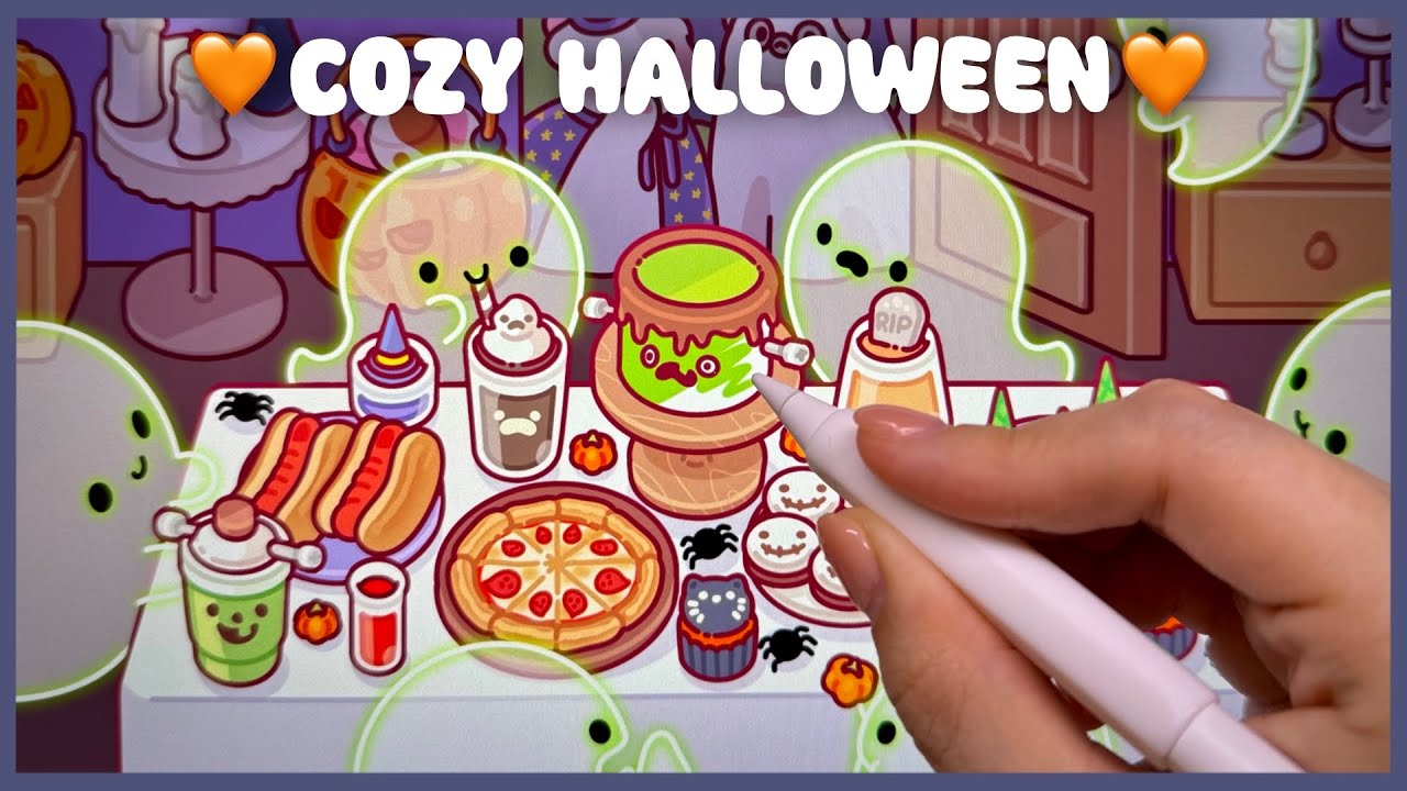 Уютная ночь с призраками 🎃 Tok Tok рисование на iPad ASMR ✏️ (+ Небольшая страшная история)