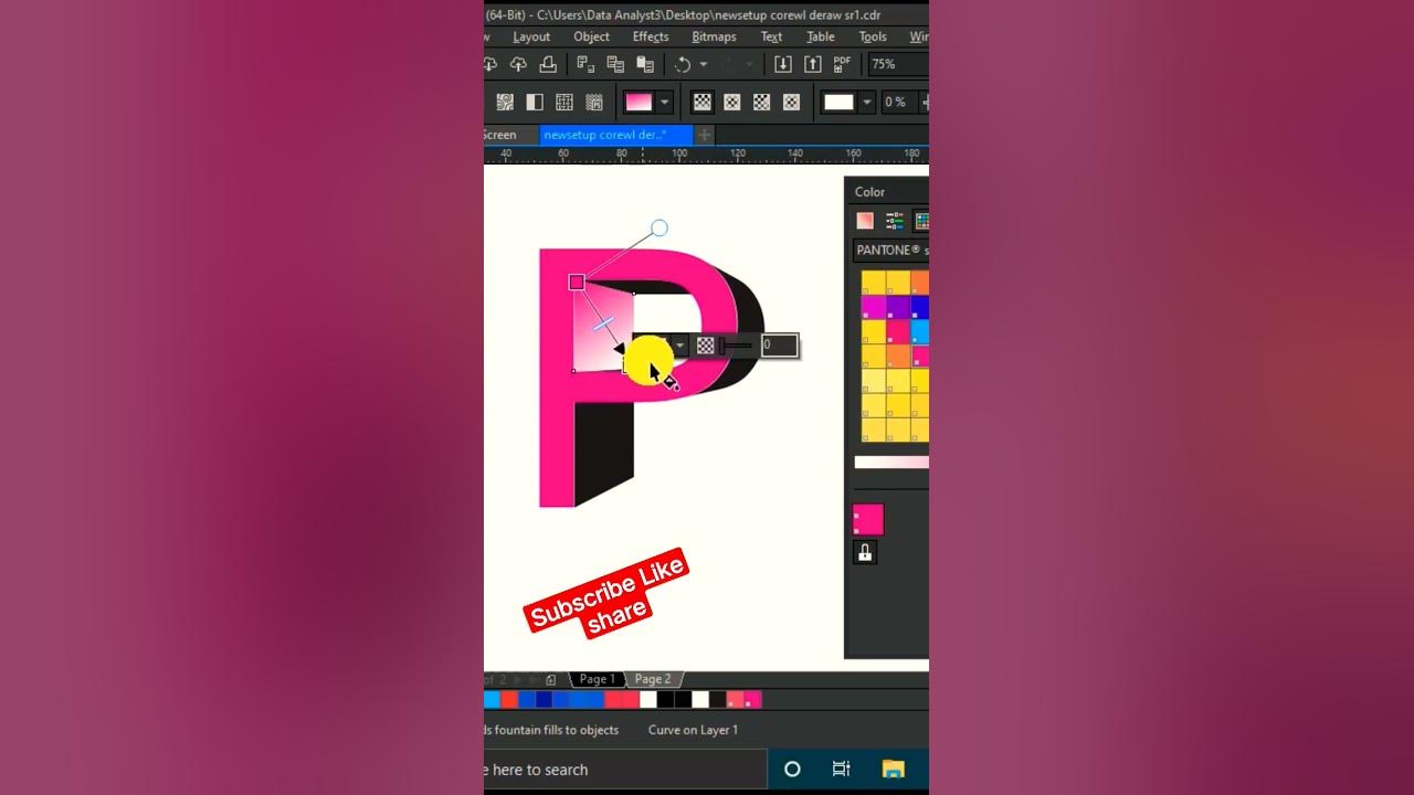 How to make 3D text in coreldraw?shortsvideo youtubeshorts coreldraw