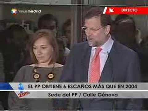 Rajoy anuncia en Génova que no ha ganado las elecciones