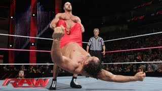 Santino Marella \u0026 The Great Khali vs. The Real Americans: Raw, Oct. 7, 2013