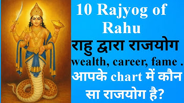 10 strongest rajyog by Rahu / राहु द्वारा 10 सबसे शक्तिशाली राजयोग /wealth, career, fame ,longevity 