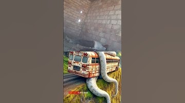AI Travel Discovery | Python attacking Bus | Amazon Jungle #shorts​ #nature​ #art