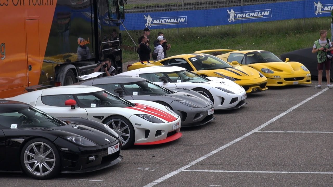 Epic Supercar Line Up Agera Mc12 918 P1 Zonda S F50 Youtube