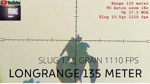 1100 fps slug 13,5 grain jarak 135 meter