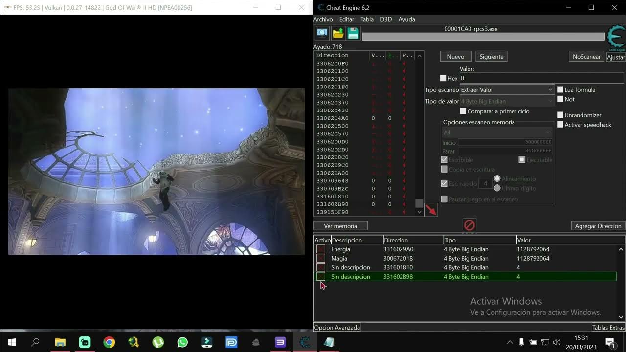 God of war 2 HD Rpcs3 Cheat engine - YouTube