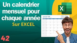 Un calendrier mensuel pour chaque année sur Excel ✅ Comment fonctionne excel n°42