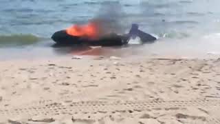 Jetski explodes in Bangsaen, two men survive