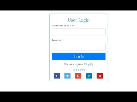 User Loging Form With Social icons  Using Bootstrap 4 Bangle Tutorial