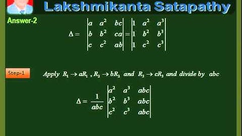 vDo Determinants 5 / IIT JEE Math / Lakshmikanta Satapathy