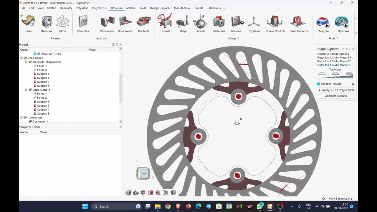Topology Optimization of Brake Rotor | Using Altair Inspire