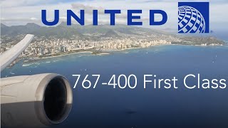 Aloha - United First 767-400 Honolulu to Newark
