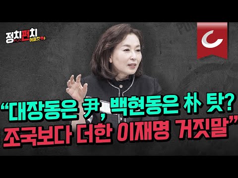 [정치펀치 어퍼컷🥊] <strong>김민전</strong> 경희대 <strong>교수</strong> &amp;quot;대장동은 尹, 백현동은 朴 탓?