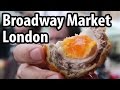 Eating at Broadway Market in London, England