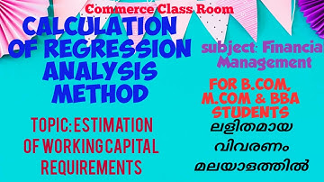 calculation of Regression analysis  in  Malayalam