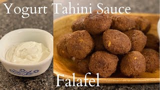 Falafel with Yogurt Tahini Sauce | Falafel Recipe | Yogurt Tahini Sauce | Chickpea Pakoda